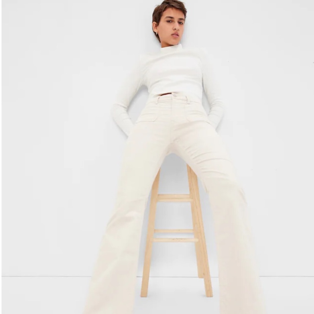 GAP High Rise Corduroy '70s Flare Jeans with Washwell